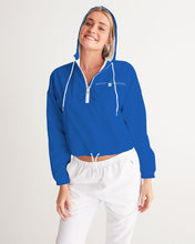Load image into Gallery viewer, True Blue Dragon Women's Cropped Windbreaker