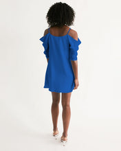 Load image into Gallery viewer, True Blue Dragon Women's Open Shoulder A-Line Dress