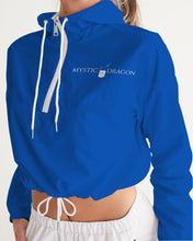 Load image into Gallery viewer, True Blue Dragon Women's Cropped Windbreaker