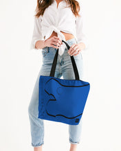 Load image into Gallery viewer, True Blue Dragon Canvas Zip Tote