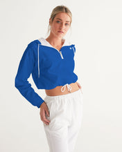 Load image into Gallery viewer, True Blue Dragon Women's Cropped Windbreaker