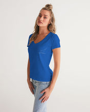 Load image into Gallery viewer, True Blue Dragon Women's V-Neck Tee