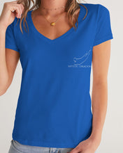 Load image into Gallery viewer, True Blue Dragon Women's V-Neck Tee