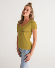Load image into Gallery viewer, Golden Dragon Women's V-Neck Tee