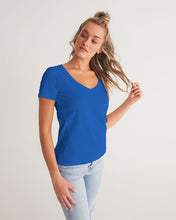 Load image into Gallery viewer, True Blue Dragon Women's V-Neck Tee