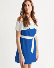 Load image into Gallery viewer, True Blue Dragon Women's Off-Shoulder Dress