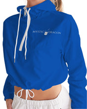 Load image into Gallery viewer, True Blue Dragon Women's Cropped Windbreaker