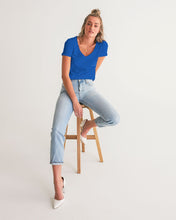 Load image into Gallery viewer, True Blue Dragon Women's V-Neck Tee