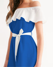 Load image into Gallery viewer, True Blue Dragon Women's Off-Shoulder Dress