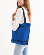 Load image into Gallery viewer, True Blue Dragon Canvas Zip Tote