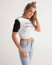 Load image into Gallery viewer, Yin Yang Dragon Women&#39;s Twist-Front Cropped Tee
