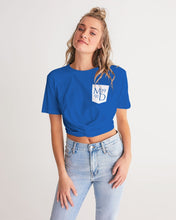 Load image into Gallery viewer, True Blue Dragon Women&#39;s Twist-Front Cropped Tee
