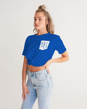 Load image into Gallery viewer, True Blue Dragon Women&#39;s Twist-Front Cropped Tee
