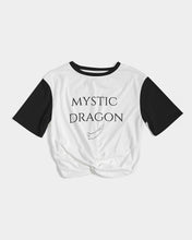 Load image into Gallery viewer, Yin Yang Dragon Women&#39;s Twist-Front Cropped Tee
