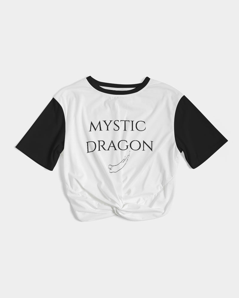 Yin Yang Dragon Women's Twist-Front Cropped Tee