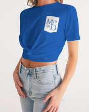 Load image into Gallery viewer, True Blue Dragon Women&#39;s Twist-Front Cropped Tee
