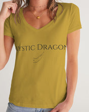 Load image into Gallery viewer, Golden Dragon Women&#39;s V-Neck Tee
