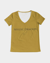 Load image into Gallery viewer, Golden Dragon Women&#39;s V-Neck Tee
