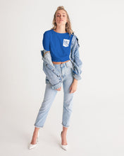 Load image into Gallery viewer, True Blue Dragon Women&#39;s Twist-Front Cropped Tee
