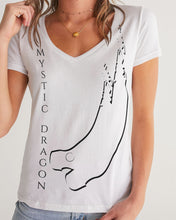 Load image into Gallery viewer, Yin Yang Dragon Women&#39;s V-Neck Tee
