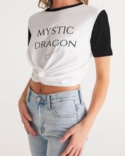 Load image into Gallery viewer, Yin Yang Dragon Women&#39;s Twist-Front Cropped Tee
