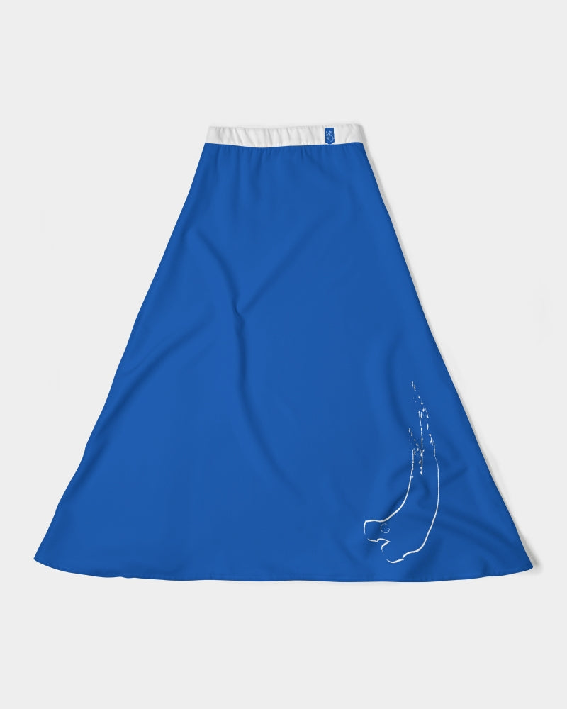 True Blue Dragon Women's A-Line Midi Skirt